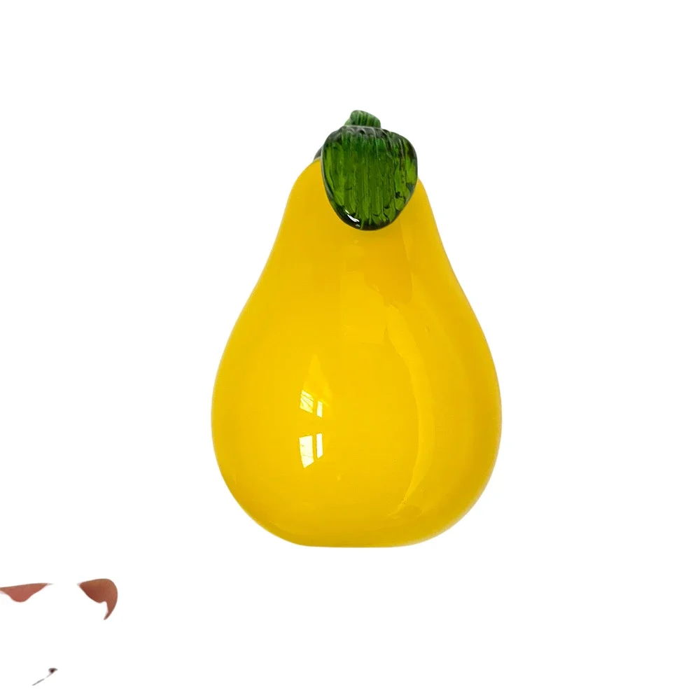 Vintage Hand Blown Glass Vegetables Kitchen and Dining Table Decor Pepper & Pear